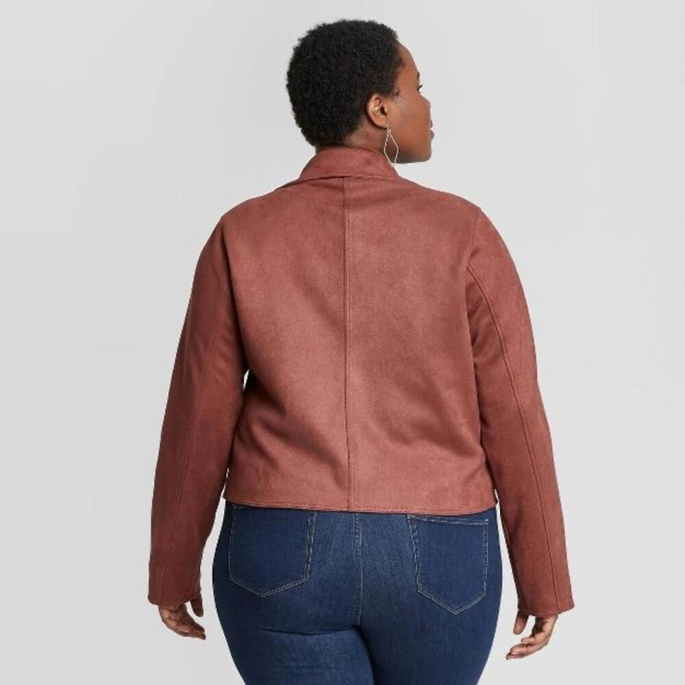 NWOT Suede Coffee Moto Jacket - Picture 2 of 2